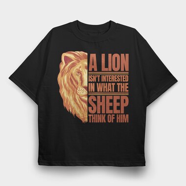 Lion Quote, Tricou Oversize Barbati (Unisex)