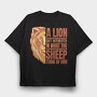 Lion Quote, Tricou Oversize Barbati (Unisex)