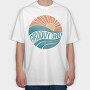 Waves Sunset, Tricou Oversize Barbati (Unisex)