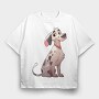 Dalmata Dog Cartoon, Tricou Oversize Barbati (Unisex)