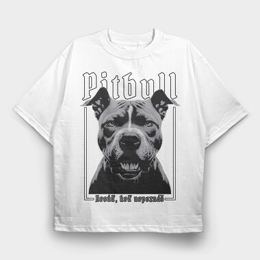 Pitbull Portrait, Tricou Oversize Barbati (Unisex)