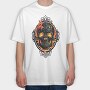 Gothic Skull on Fire, Tricou Oversize Barbati (Unisex)