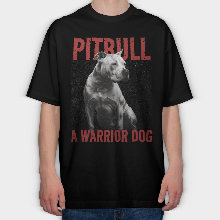 Pitbull Warrior Dog, Tricou Oversize Barbati (Unisex)