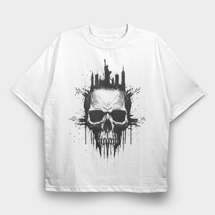 Skullny, Tricou Oversize Barbati (Unisex)