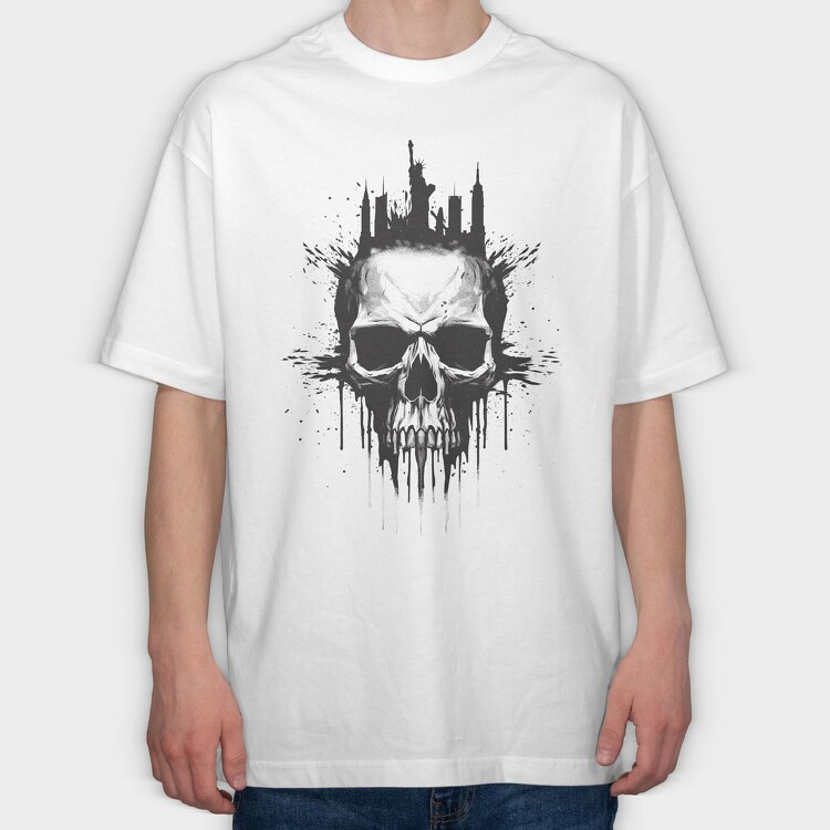 Skullny, Tricou Oversize Barbati (Unisex)