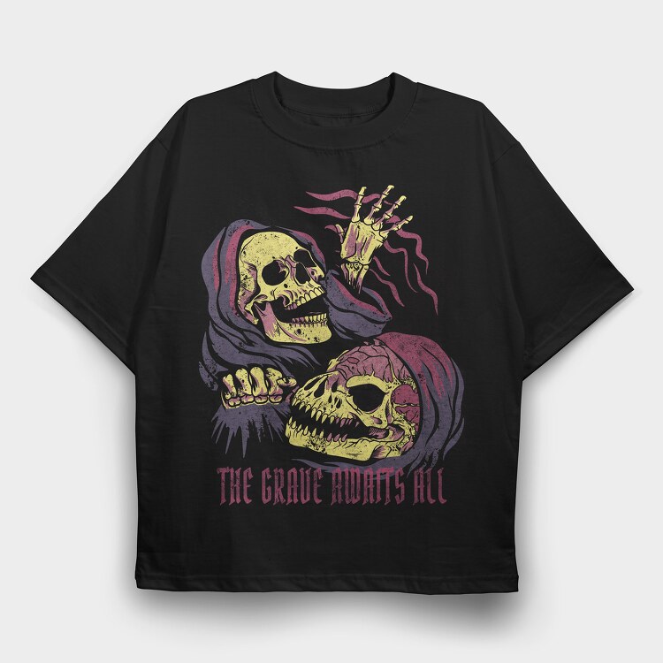 Grave Awaits, Tricou Oversize Barbati (Unisex)