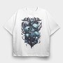 Skulls and Boy, Tricou Oversize Barbati (Unisex)