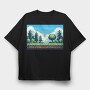 Pixel Art Landscape, Tricou Oversize Barbati (Unisex)
