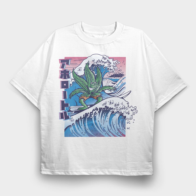 Weed Leaf Surf, Tricou Oversize Barbati (Unisex)