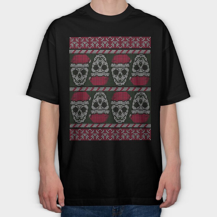 Skulls Ugly Sweater, Tricou Oversize Barbati (Unisex)