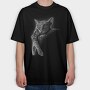 Sleeping Cat Moon, Tricou Oversize Barbati (Unisex)