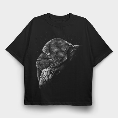 Sleeping Dog Monochrome, Tricou Oversize Barbati (Unisex)