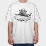 Whale and Tree, Tricou Oversize Barbati (Unisex)