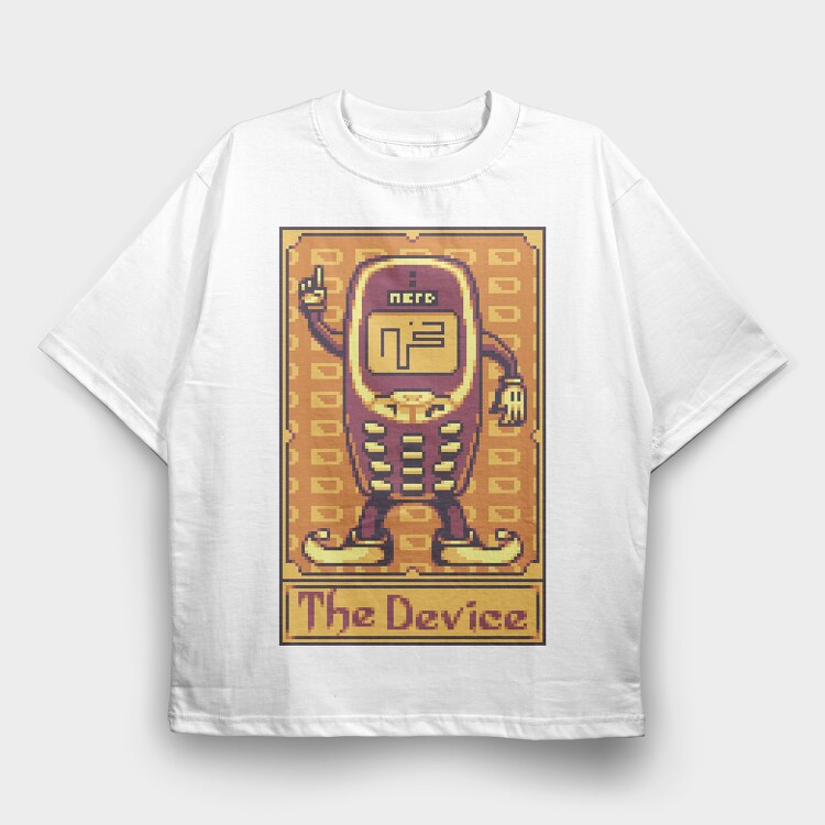 Pixelart Tarot Card the Device, Tricou Oversize Barbati (Unisex)