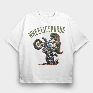 Wheeliesaurus, Tricou Oversize Barbati (Unisex)