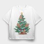 Sloth Christmas Tree, Tricou Oversize Barbati (Unisex)