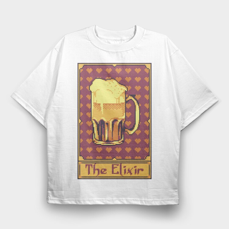 Pixelart Tarot Card the Elixir, Tricou Oversize Barbati (Unisex)