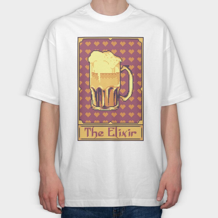 Pixelart Tarot Card the Elixir, Tricou Oversize Barbati (Unisex)