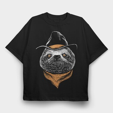 Sloth Cowboy Color, Tricou Oversize Barbati (Unisex)