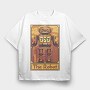 Pixelart Tarot Card the Robot, Tricou Oversize Barbati (Unisex)