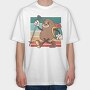 Sloth Hiker, Tricou Oversize Barbati (Unisex)