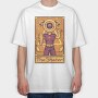 Pixelart Tarot Card the Skater, Tricou Oversize Barbati (Unisex)