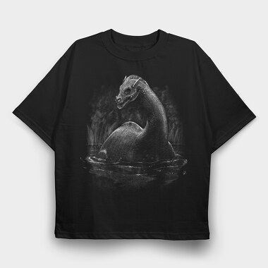 Loch Ness Monster, Tricou Oversize Barbati (Unisex)