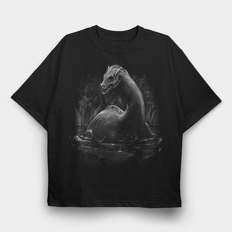 Loch Ness Monster, Tricou Oversize Barbati (Unisex)