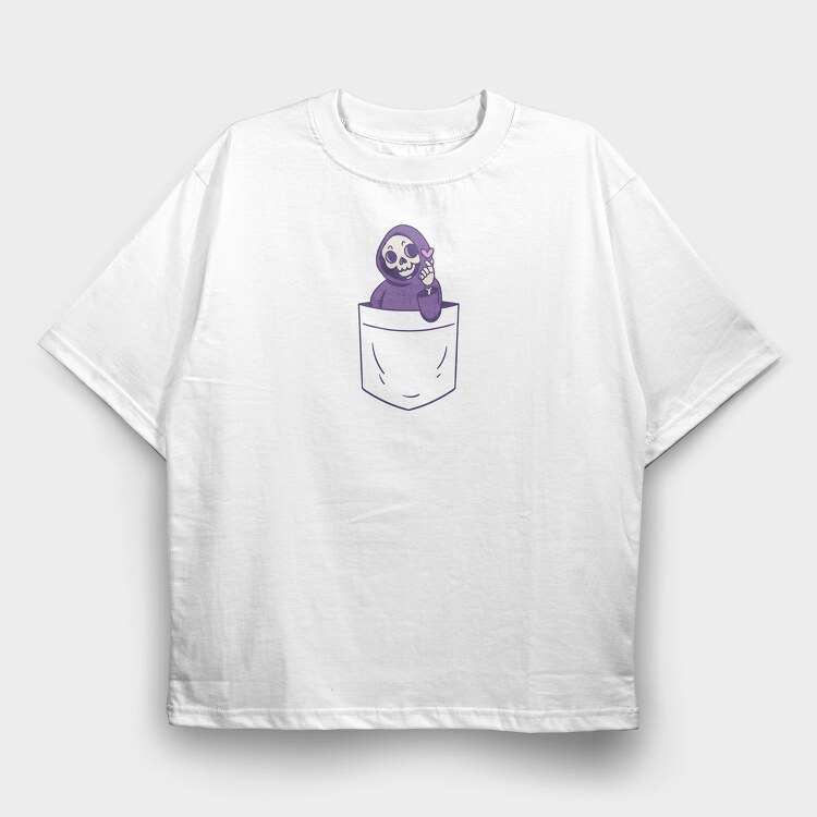 Grim Reaper Pocket Love, Tricou Oversize Barbati (Unisex)