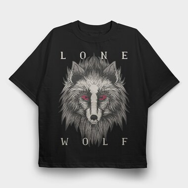 Lone Wolf, Tricou Oversize Barbati (Unisex)