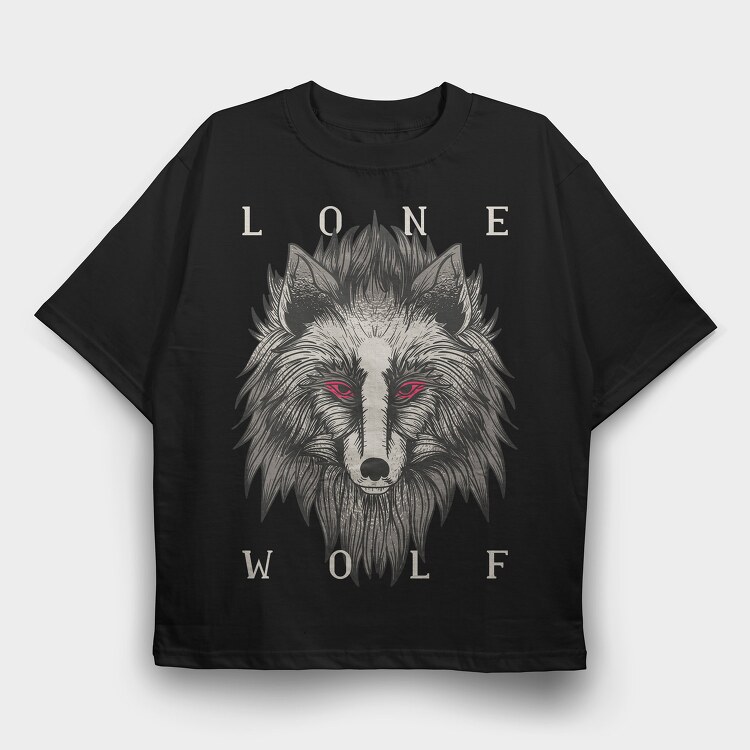 Lone Wolf, Tricou Oversize Barbati (Unisex)