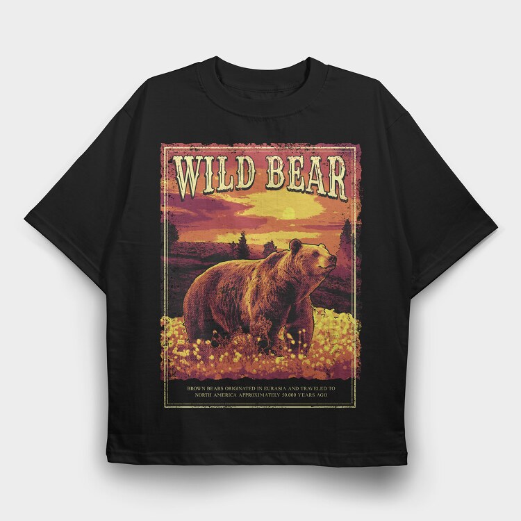 Wild Bear Forest, Tricou Oversize Barbati (Unisex)