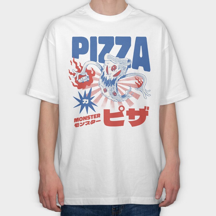 Pizza Monster, Tricou Oversize Barbati (Unisex)