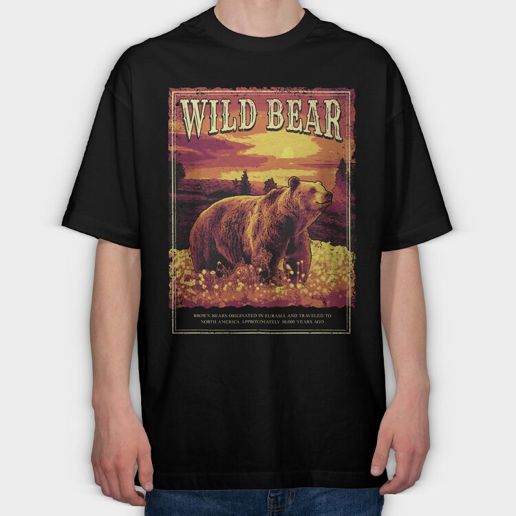 Wild Bear Forest, Tricou Oversize Barbati (Unisex)