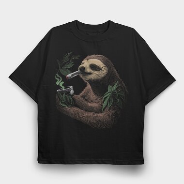 Sloth Pot, Tricou Oversize Barbati (Unisex)