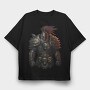 Grim Warrior Skull, Tricou Oversize Barbati (Unisex)