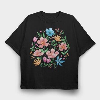Wild Flowers, Tricou Oversize Barbati (Unisex)