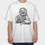 Sloth Sketch Coffee, Tricou Oversize Barbati (Unisex)