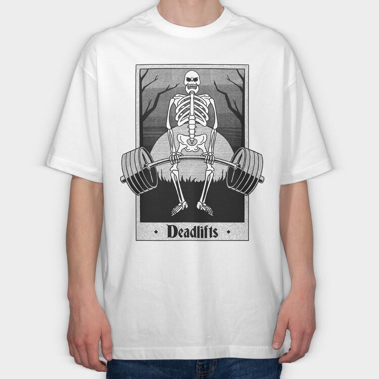 Deadlifts Skeleton, Tricou Oversize Barbati (Unisex)