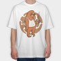 Sloth With Coffee Mug, Tricou Oversize Barbati (Unisex)