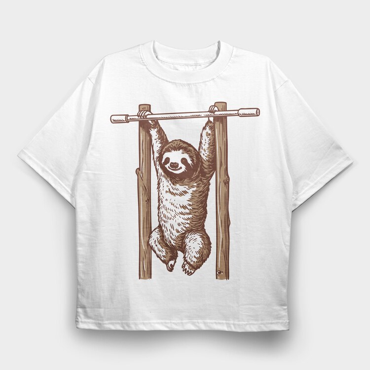 Sloth Workout, Tricou Oversize Barbati (Unisex)
