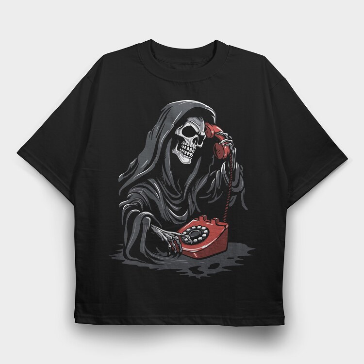 Death at Phone, Tricou Oversize Barbati (Unisex)