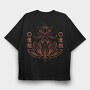 Lotus Flower Orange Japanese, Tricou Oversize Barbati (Unisex)