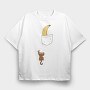 Pocket Monkey Banana, Tricou Oversize Barbati (Unisex)