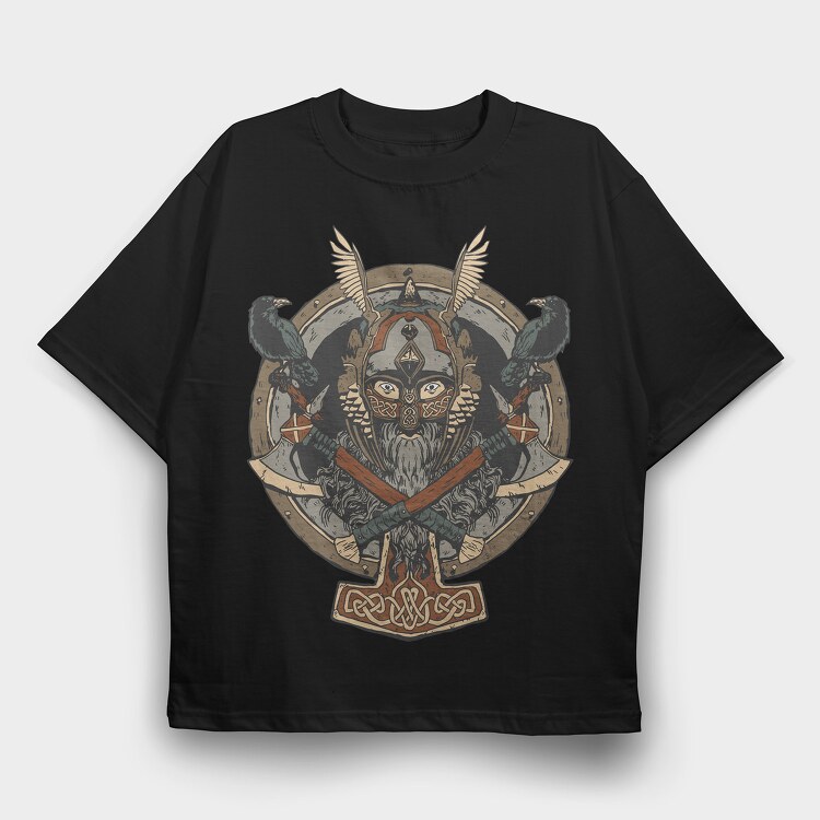 Winged Viking, Tricou Oversize Barbati (Unisex)