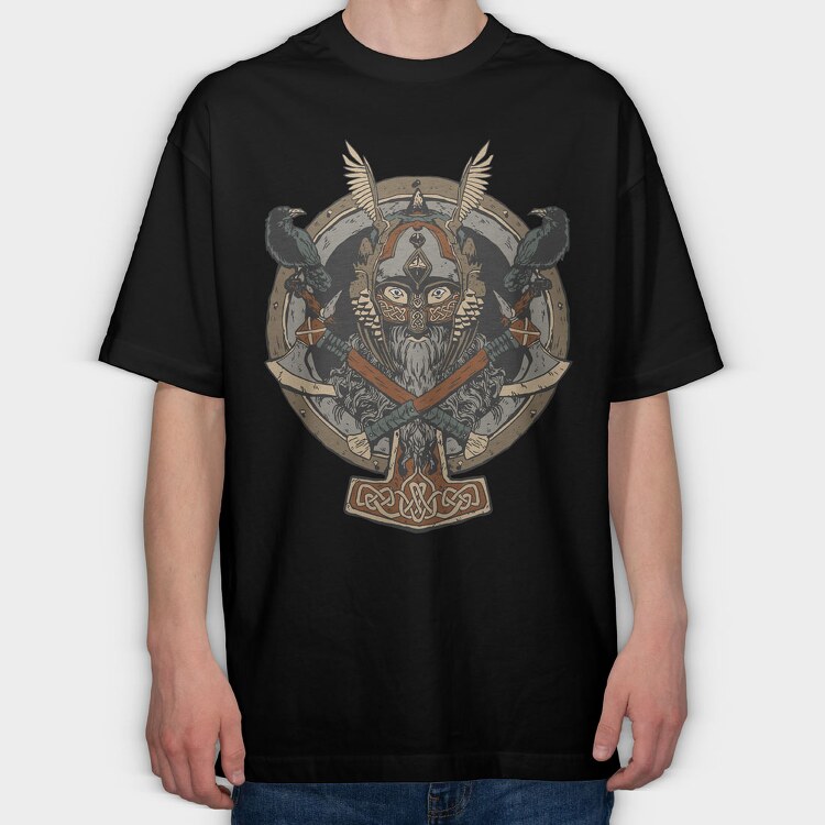 Winged Viking, Tricou Oversize Barbati (Unisex)