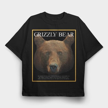 Grizzly Bear Face, Tricou Oversize Barbati (Unisex)