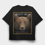 Grizzly Bear Face, Tricou Oversize Barbati (Unisex)