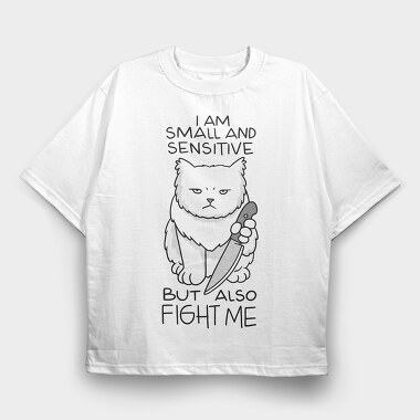 Small and Sensitive Cat, Tricou Oversize Barbati (Unisex)