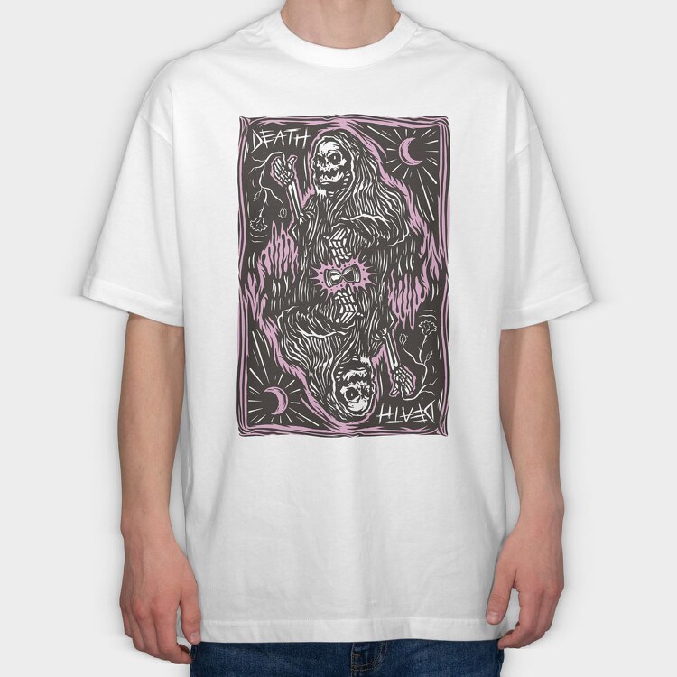 Death Card, Tricou Oversize Barbati (Unisex)